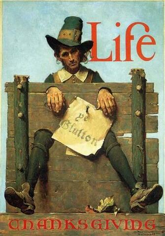 Life Thanksgiving Ye Glutton Norman Rockwell Paintings Wallpaper