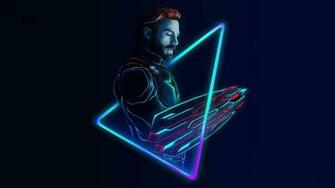 Neon Avengers Desktop Wallpaper Based On Artwork By