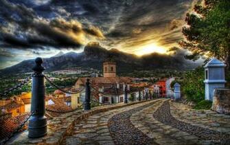 Architecture Street Mountain HDr Old Sky Sunset Road Clouds