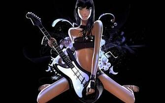 Cartoon Guitar Wallpaper