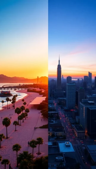 Los Angeles Vs New York City Wallpaper