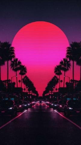 Pelargos Shop Wallpaper iPhone Neon Scenery
