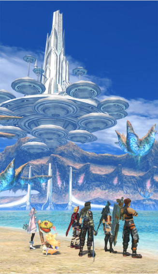 A Wallpaper For Your Phone With Shulk And The Gang In Xenoblade