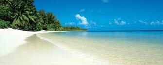 Beach Tropics Sand White Palm Trees Relax Dual Monitor Resolution