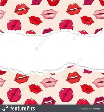 Torn Seamless Pattern Print Of Lips
