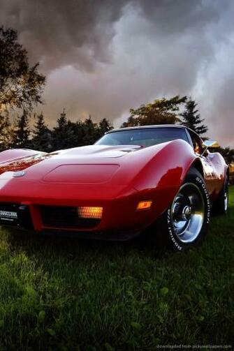 Corvette Logo Wallpaper iPhone Red Retro For
