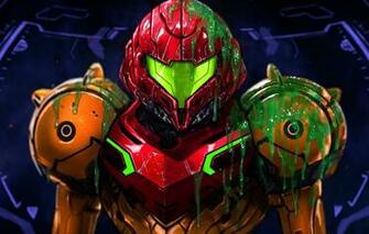 Wallpaper Helmet Armor Art Samus Aran Metroid Prime