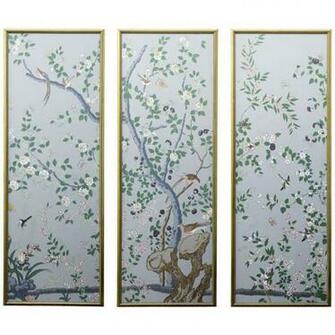 Hand Painted Chinoiserie Wallpaper Panels At 1stdibs