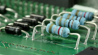Microcircuit Chip With Electronic Components Close Up Of Micro