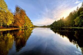 Autumn Lake Background HD Wallpaper