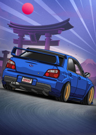 Jdm Subie Wrx Sti Poster Picture Metal Print Paint By Navin