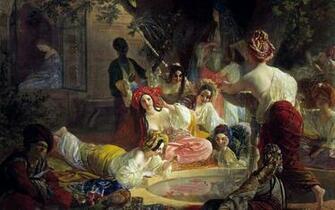 Arte Pintura Harem Arabe Patio Wallpaper