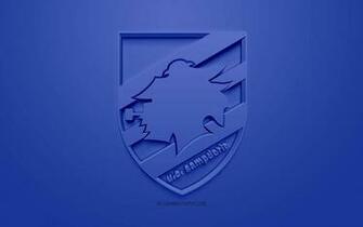 Wallpaper Uc Sampdoria Creative 3d Logo Blue