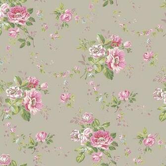 Silver Floral Swag Wallpaper Traditional