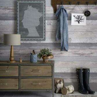 Entrance Hall With Panel Effect Wallpaper Traditional Hallway Ideas