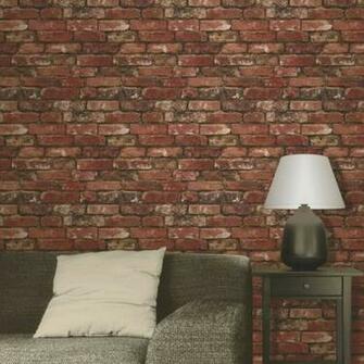 Brown Realistic Fd31285 Rustic Brick Fine Decor Wallpaper