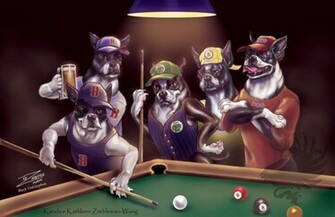 Perros Jugando Al Billar Fondo De Pantalla