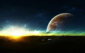 Space Sunrise Abstract Wallpaper Mrwallpaper