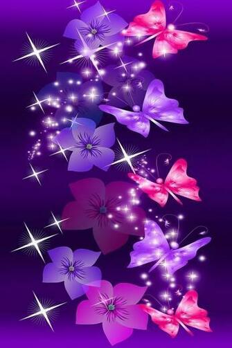 Pink And Purple Butterflies iPhone Wallpaper Background