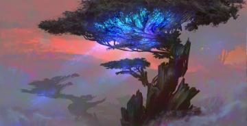 A Fantasy Tree Filled With Blue Energy By David Frasheski
