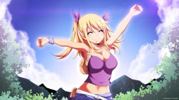 Desktop Wallpaper Happy Lucy Heartfilia Fairy Tail Anime Girl