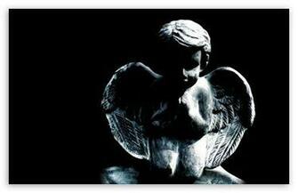 Little Angel Of Stone Digital Wallpaper Black