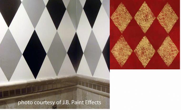 Large Harlequin Wallpaper Stencil Walltowallstencils