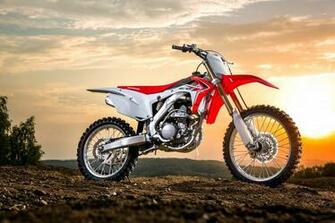 Motorcycle Honda Crf250r On The Sunset Background Wallpaper And