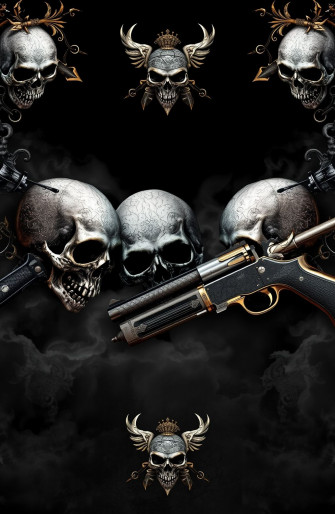 Skulls And Guns Wallpaper