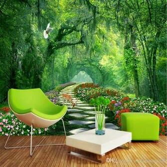 Compre Naturaleza Paisaje 3d Wall Mural Wallpaper Parque De Madera