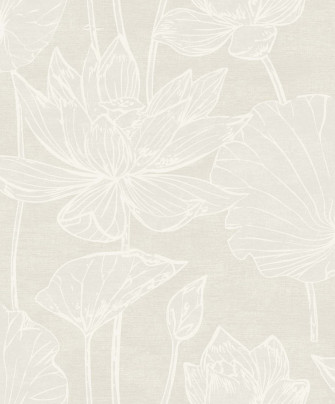 Seabrook Designs Wallpaper Ew12005 White Heron Water Lilies