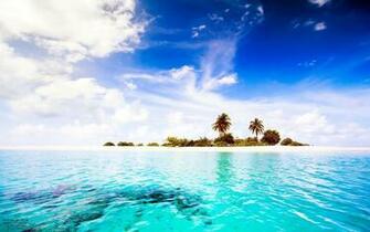 Tropical Island Sunset Wallpaper