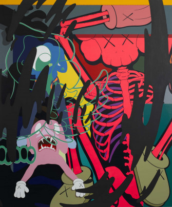 A Painting With Skeletons And Other Cartoon Characters