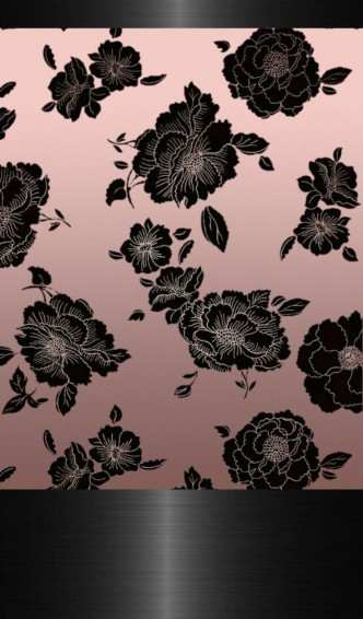 Black And Rose Gold Flowers Wallpaper