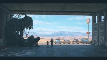 Wallpaper Id Dystopian Father Desert Car Drawing