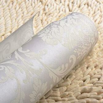 Wp13 Textured Metallic Silver Floral Wallpaper 10m Roll Wall Paper