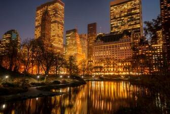 New York City Bathed In Gold Wallpaper Desktop