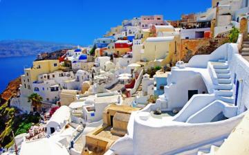 Santorini Greece 4k Ultra HD Wallpaper Background Image