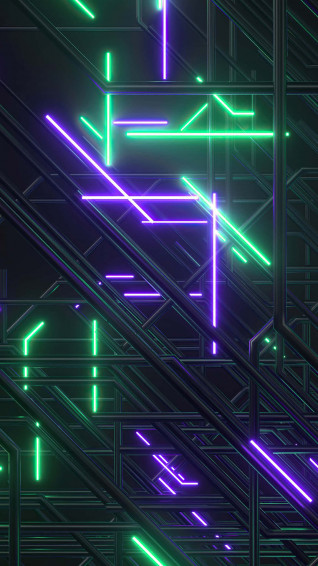Neon Green And Purple Wallpaper