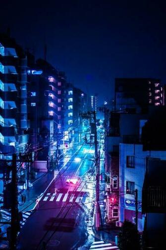 A Rainy Night In Tokyo Japan With Image Anime City