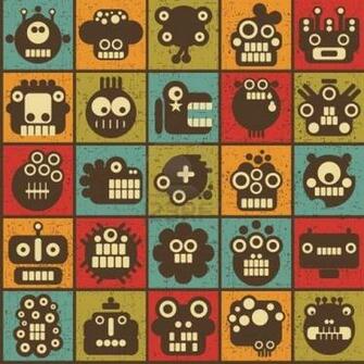 Retro Robot Wallpaper Background