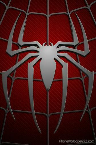 Spiderman Logo In Chest Red Costum HD Wallpaper For iPhone And 4s