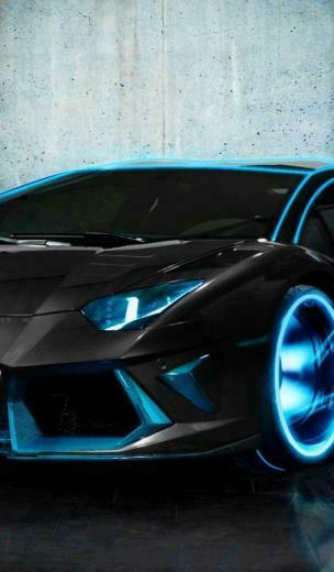 Tron Style Lamborghini Aventador Wallpaper