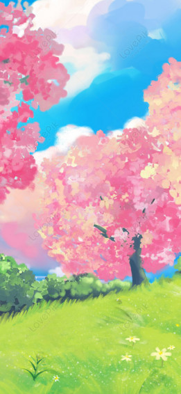 Cartoon Cherry Wallpaper Image On Lovepik