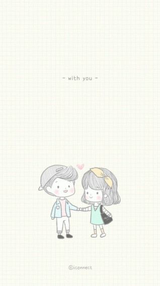 Cute Couples Cartoon Wallpaper