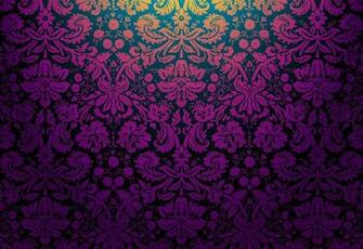 Purple And Black Damask Pattern Cover Business Banners