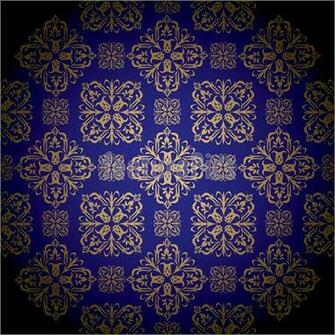 Blue And Gold Royal Wallpaper With Seamless Repeat Pattern