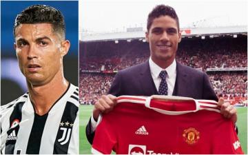 Cristiano Ronaldo Reacts To Raphael Varane S Man Utd Unveiling