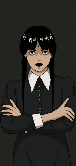 Wednesday Addams Black Wallpaper 4k