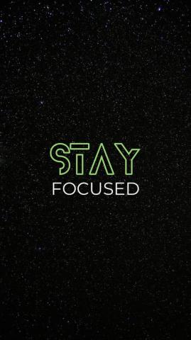 Stay Focused Amoled Black Focus Minimal Motivation Quote